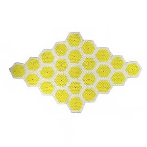 Handcrafted Crochet Yellow/White Honeycomb Pattern Table Decor